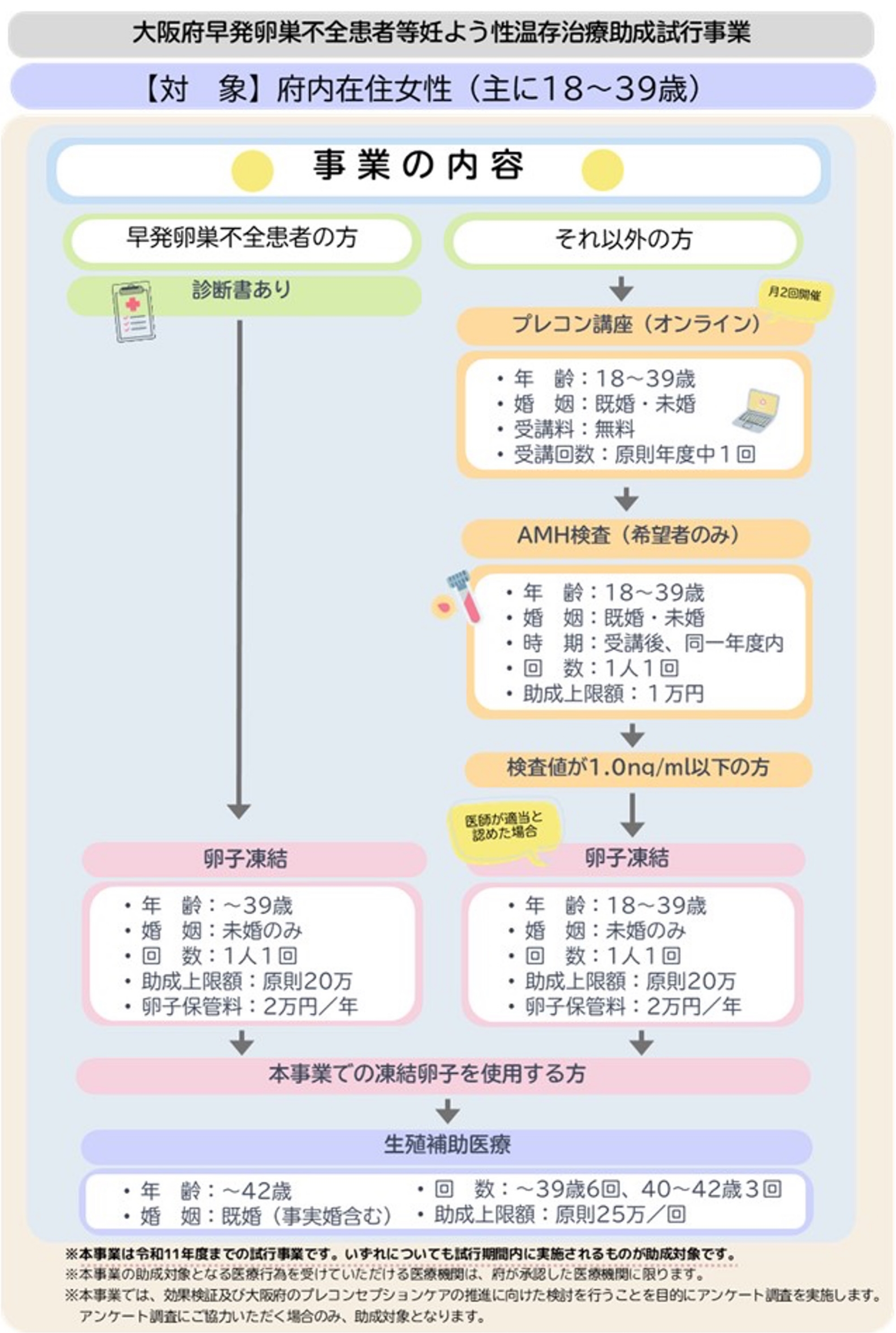 大阪府早発卵巣不全患者等妊よう性温存治療助成試行事業